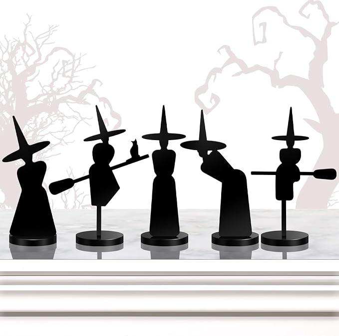 Set de 5 Figurines Sorcières Gothiques - Décoration d'Halloween