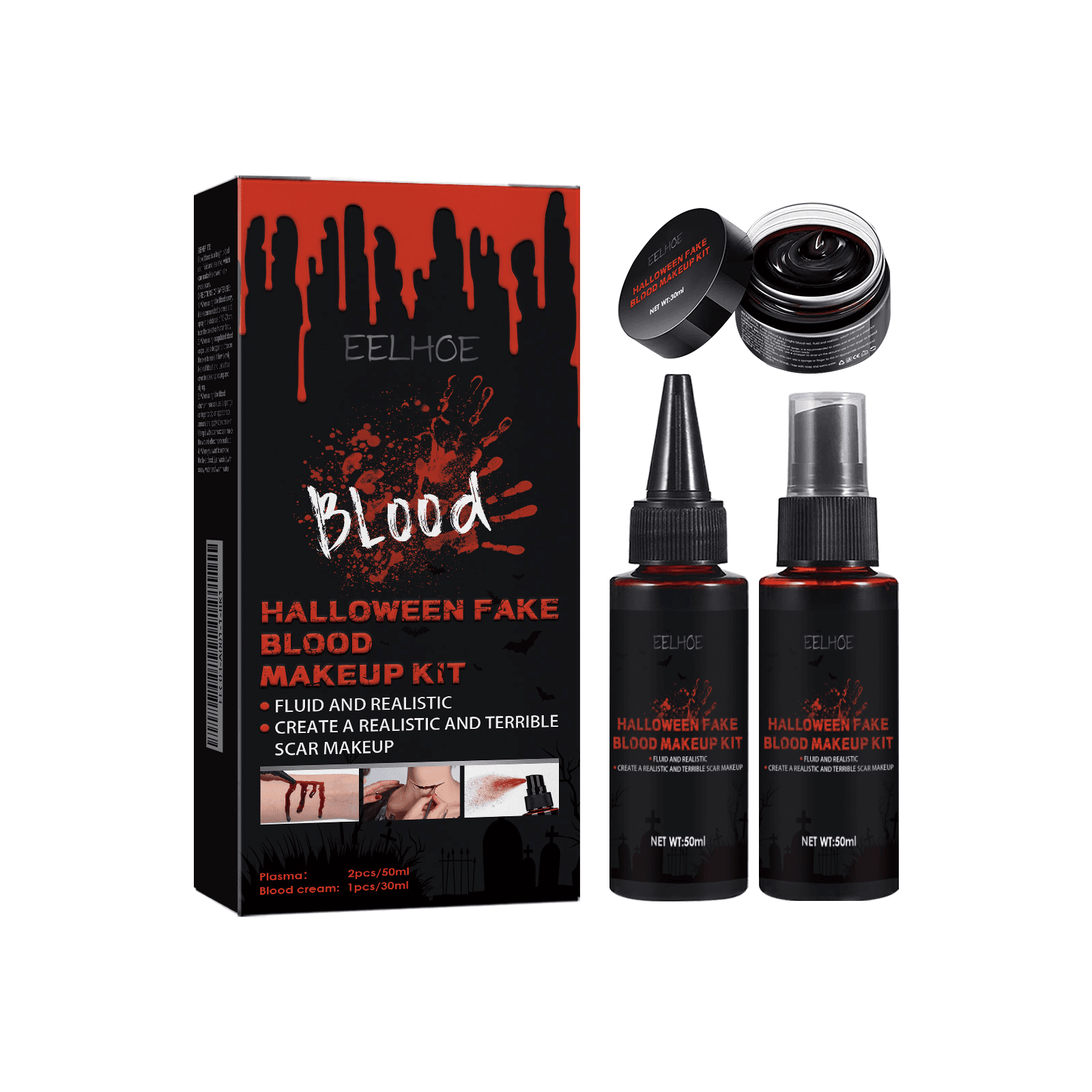 Kit Maquillage Effets Spéciaux Faux Sang et Plasma