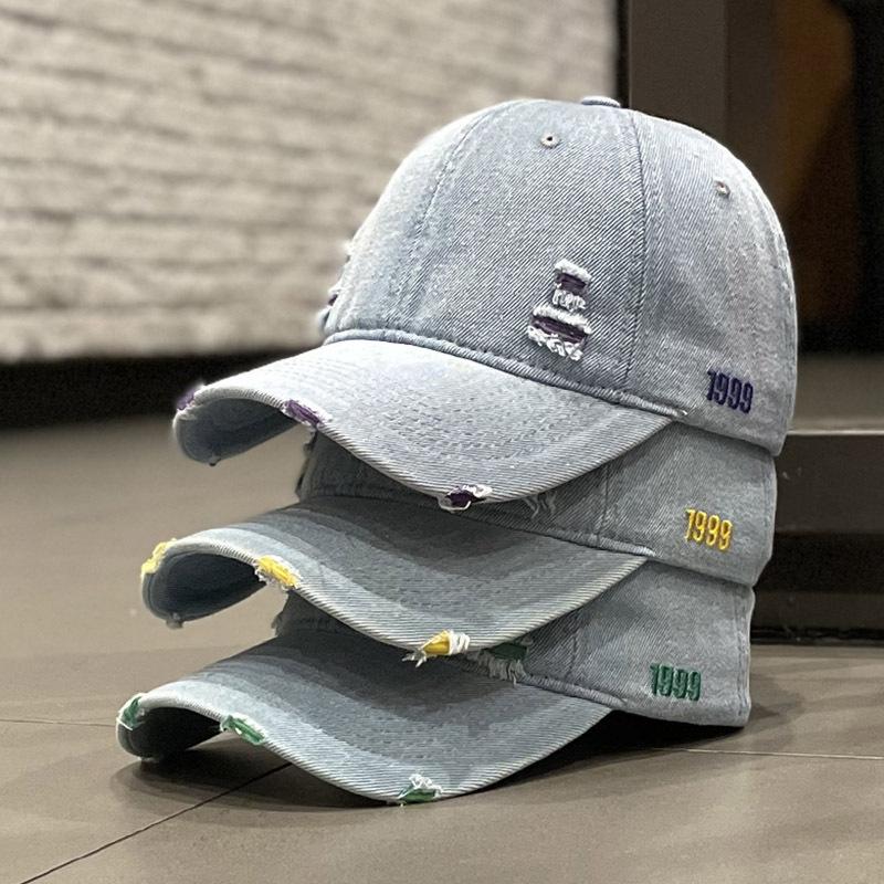 Casquette de baseball en denim vieilli pour femme - VAELTIA