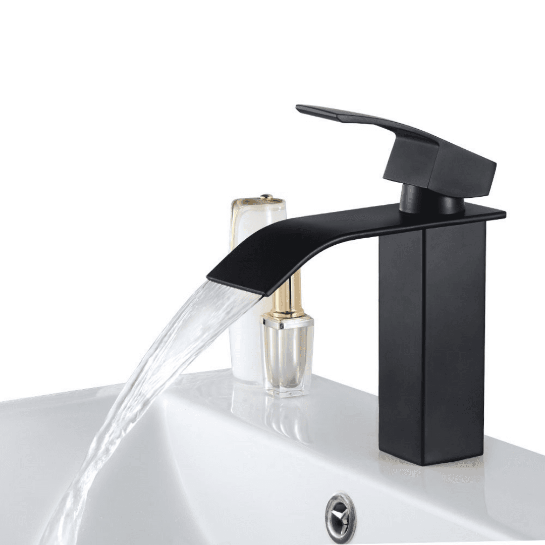 Cecipa Max BLACK Waterfall Basin Faucet Brass Mixer For Bathroom Modern Design, EU Model