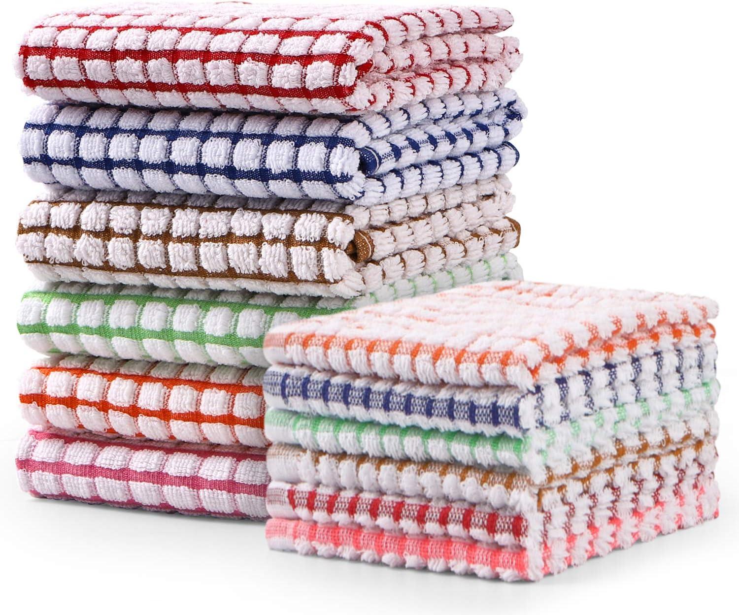 Set de torchons et lavettes de cuisine en coton absorbant