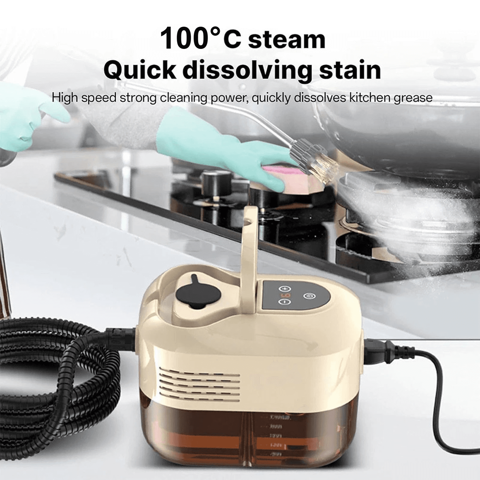 Nettoyeur Vapeur Haute Pression Portable 1500W pour Maison et Voiture
