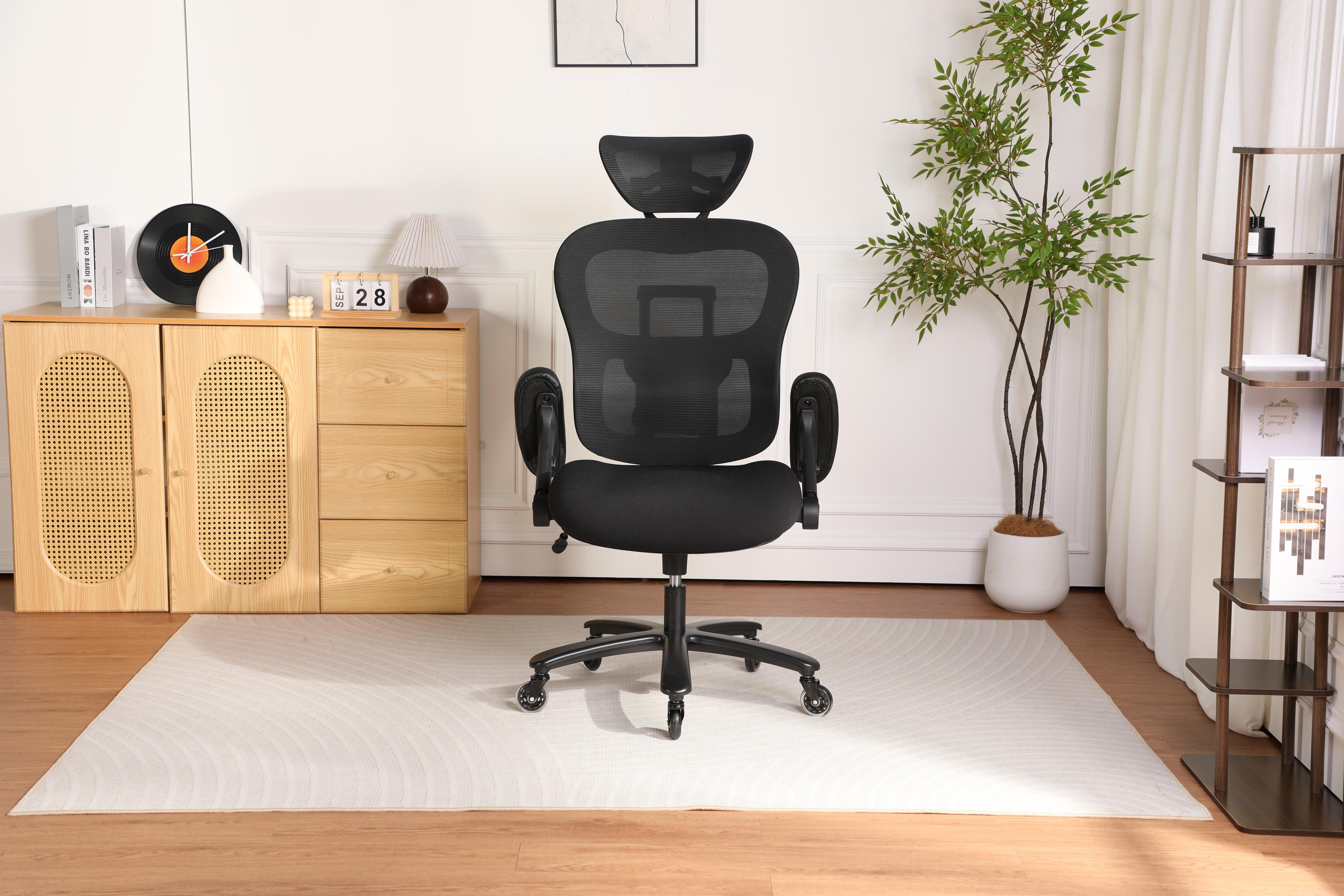 Fauteuil de Bureau Ergonomique Grand Confort 225kg - Noir