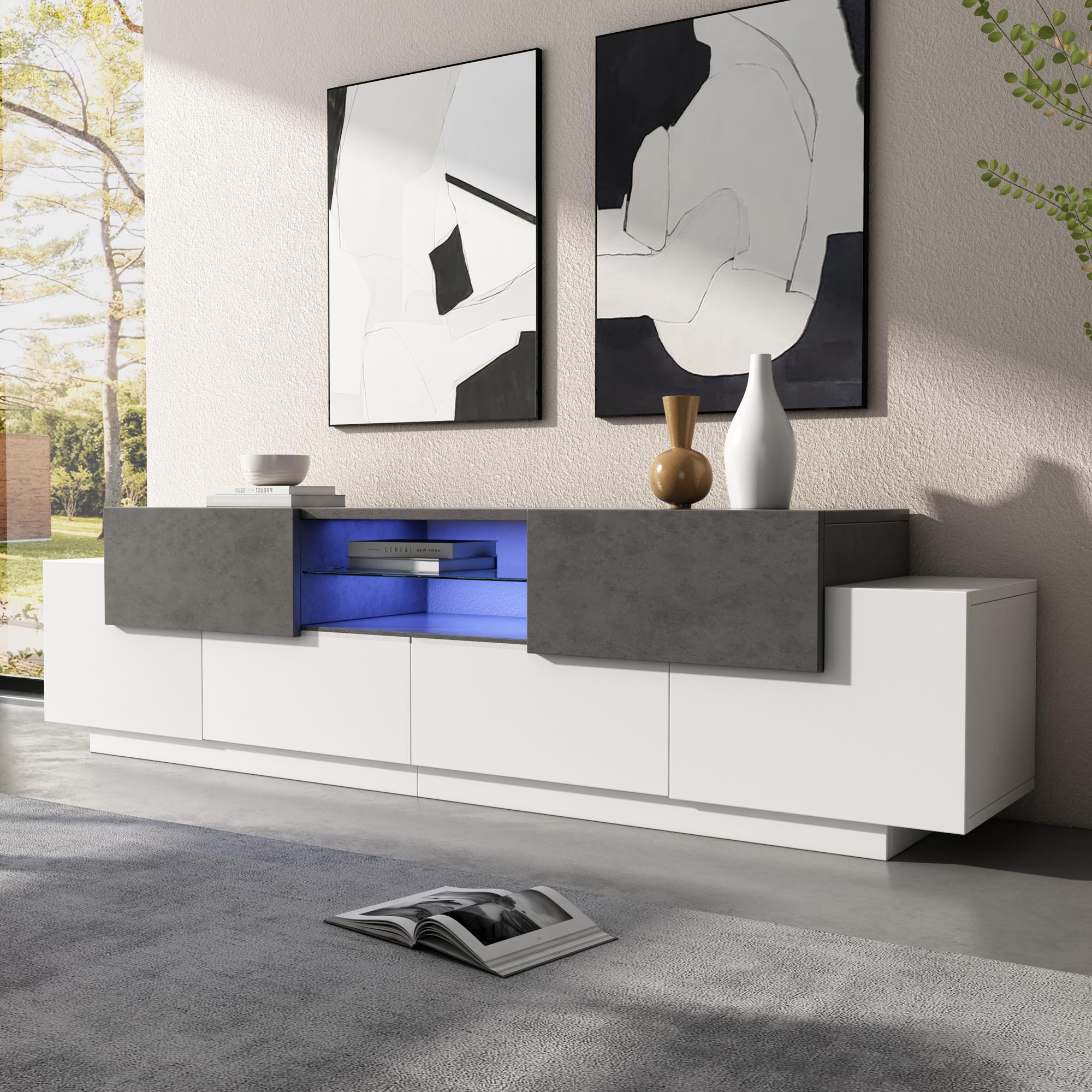 LED Cabinet Dresser Lowboard Modern Entertainment