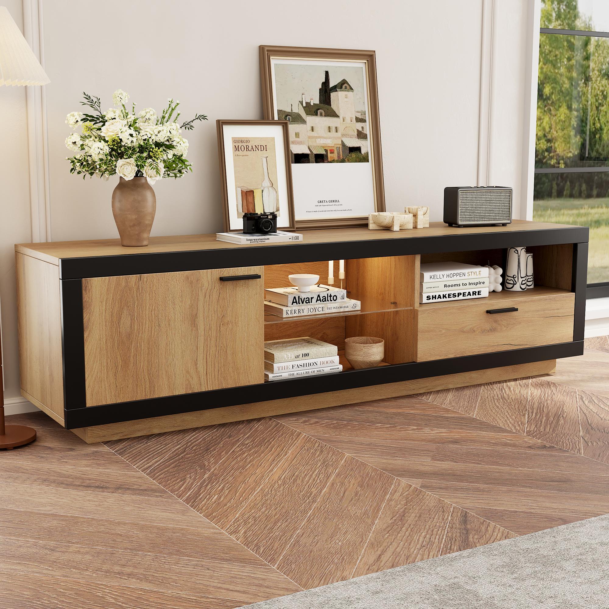 LED Cabinet Stand Modern Lowboard Entertainment
