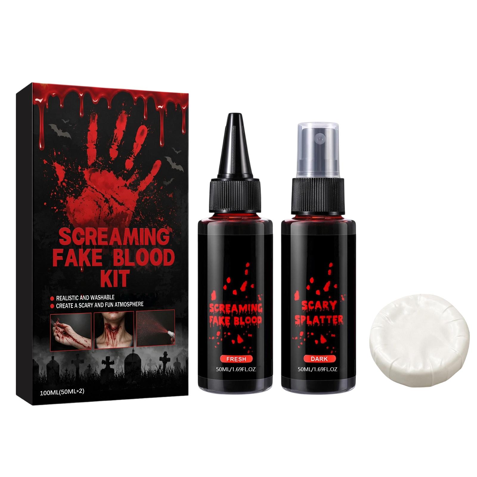 Kit de Faux Sang pour Maquillage d'Halloween - 200ml