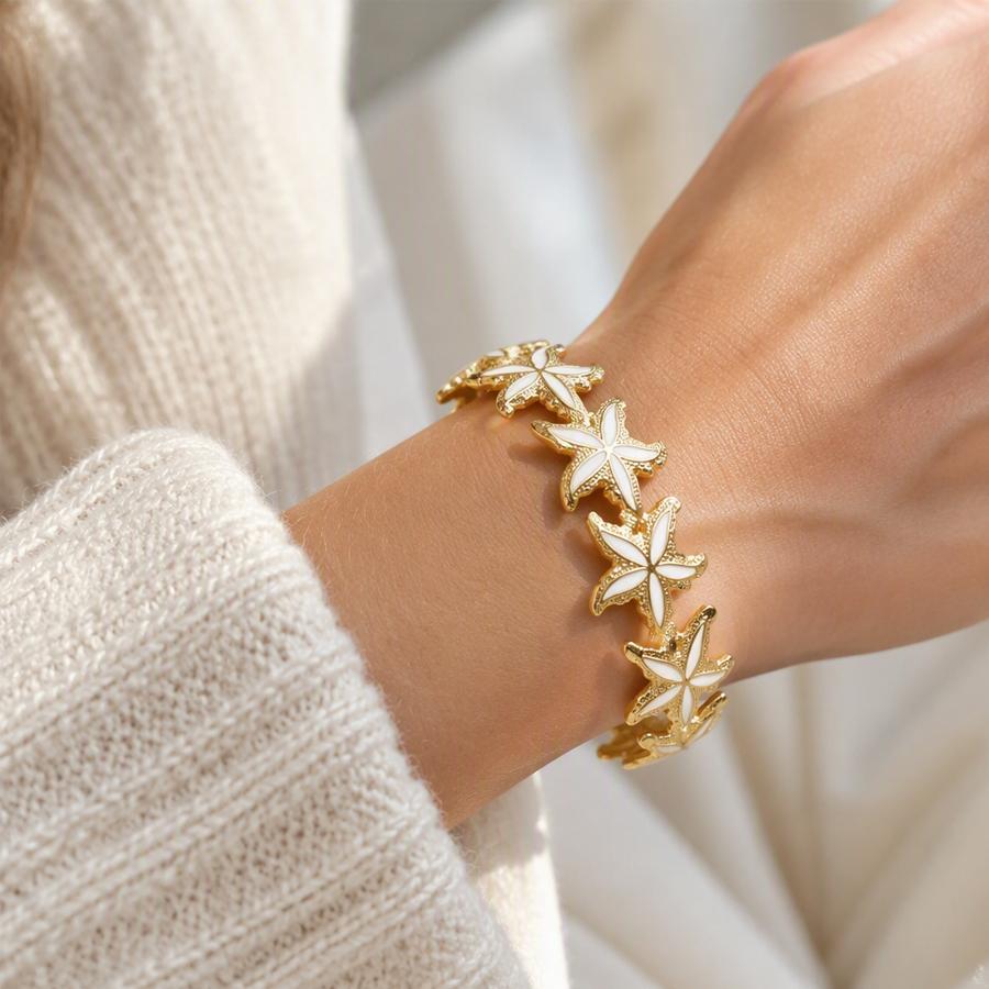 Stainless Steel Gold Tone Wide Open