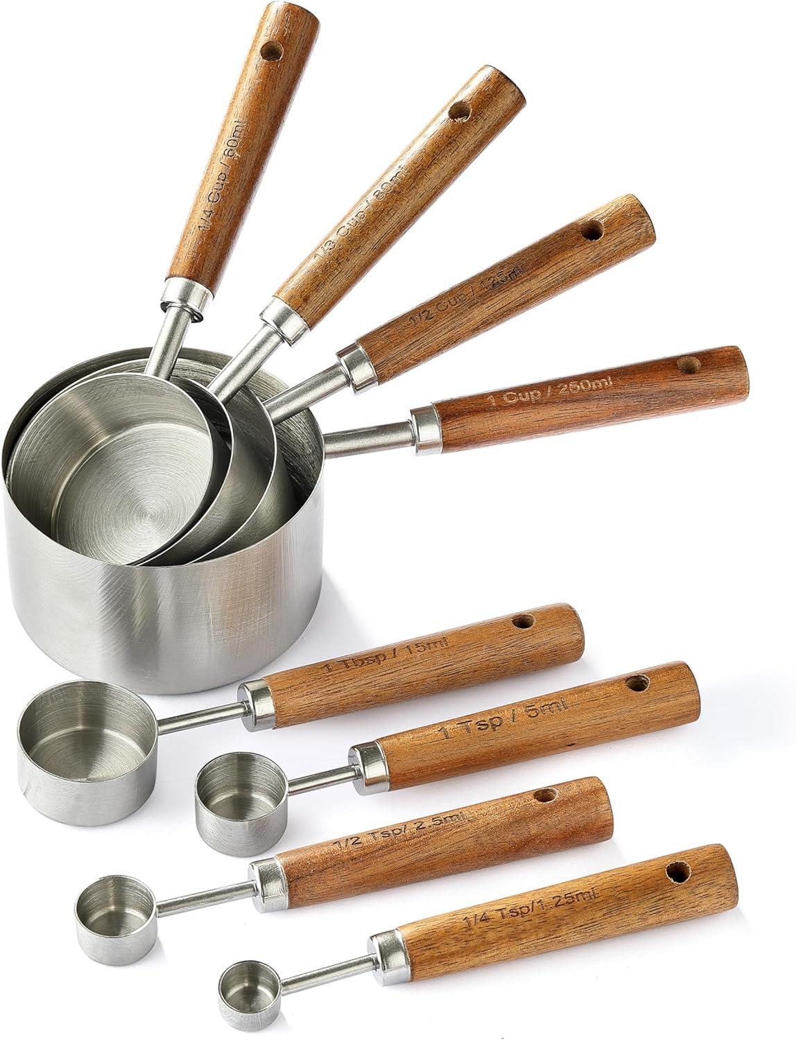 Set de 8 Pièces Mesures en Acier Inoxydable pour Cuisine