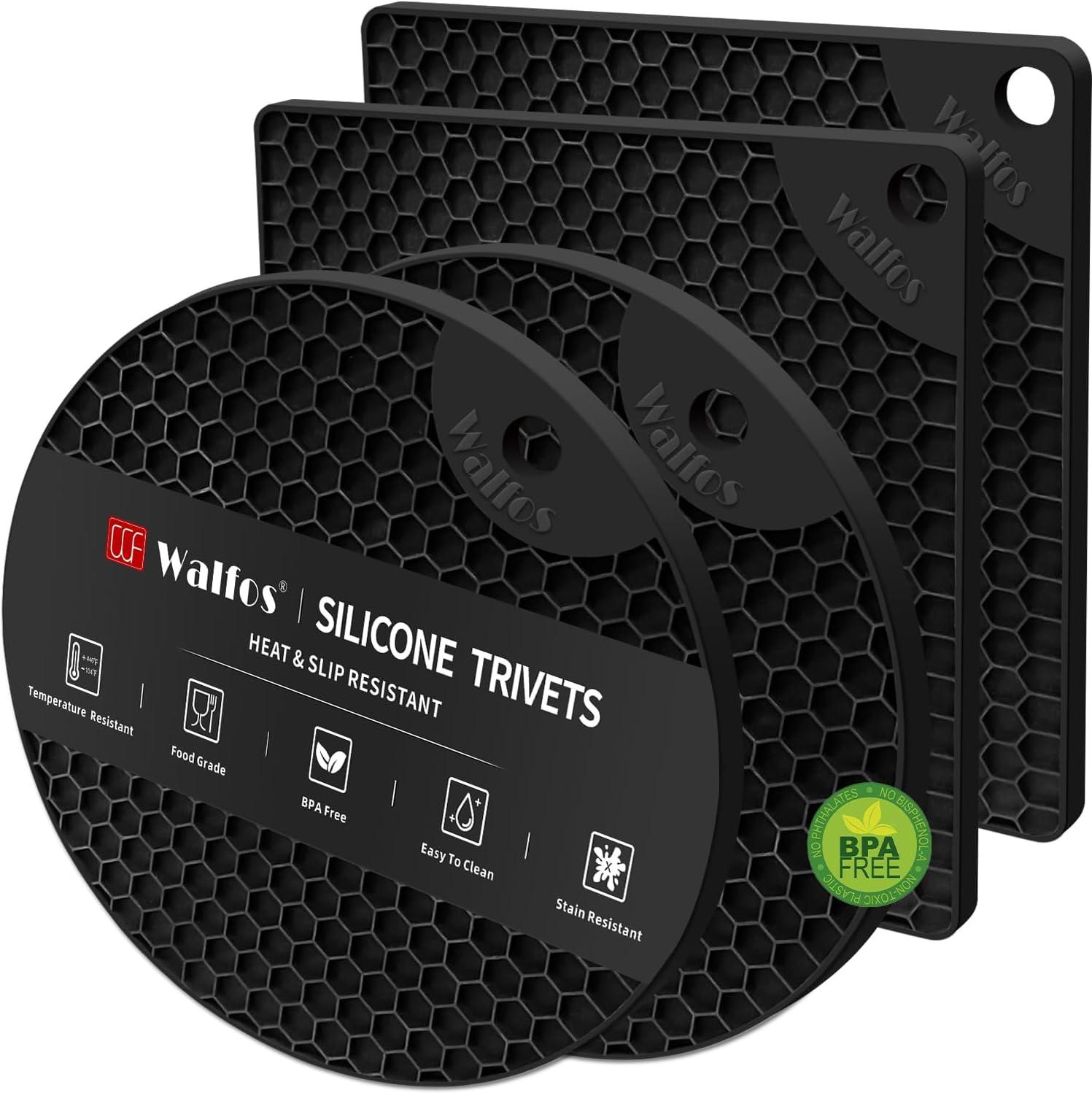 Lot de 4 Dessous de Plat en Silicone Thermorésistants et Antidérapants