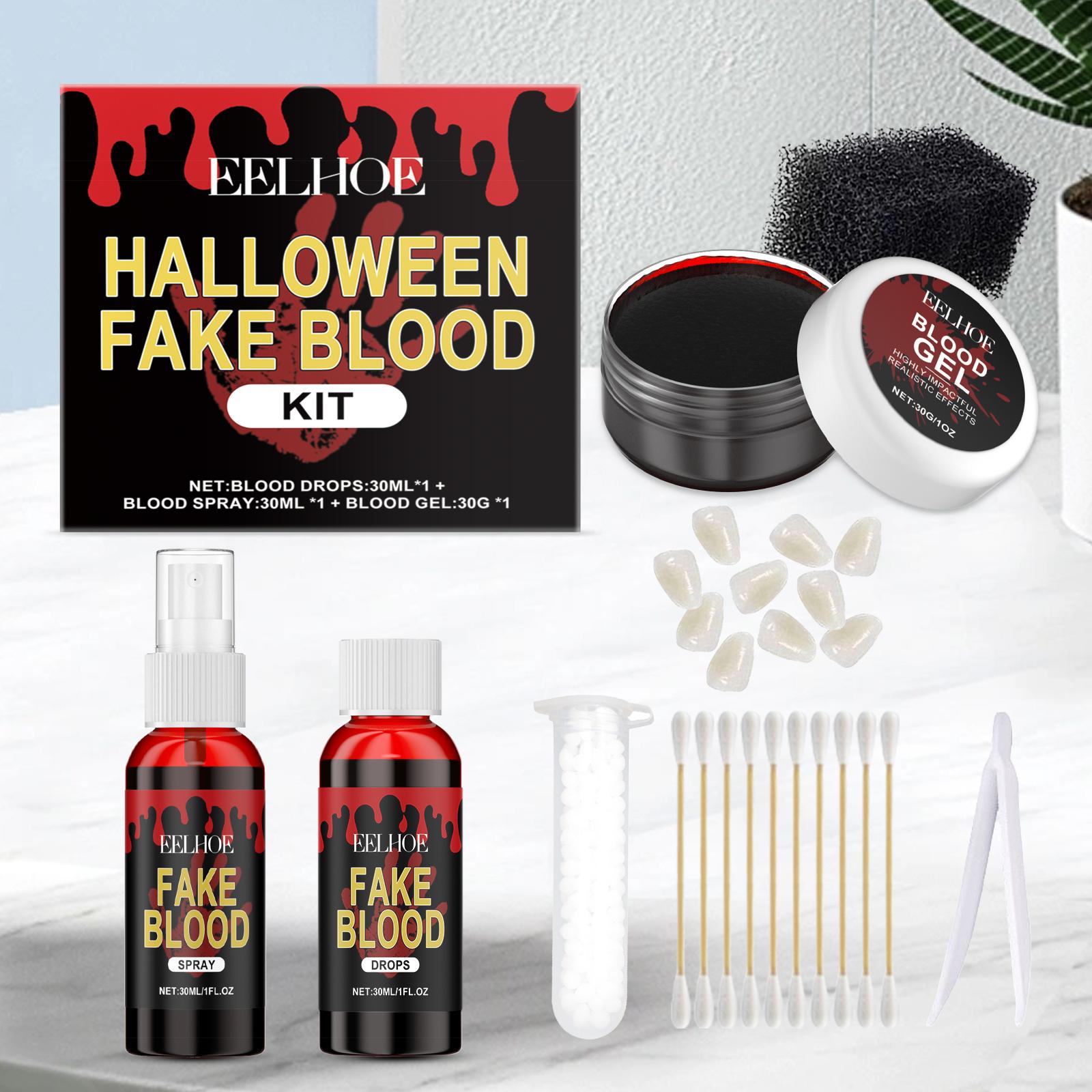 Kit de Faux Sang Réaliste pour Effets Spéciaux et Maquillage d'Halloween
