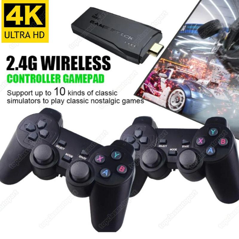 Wireless H DMI 4K TV Game Stick Console 20000 Built-in Games &2 Wireless Gamepad