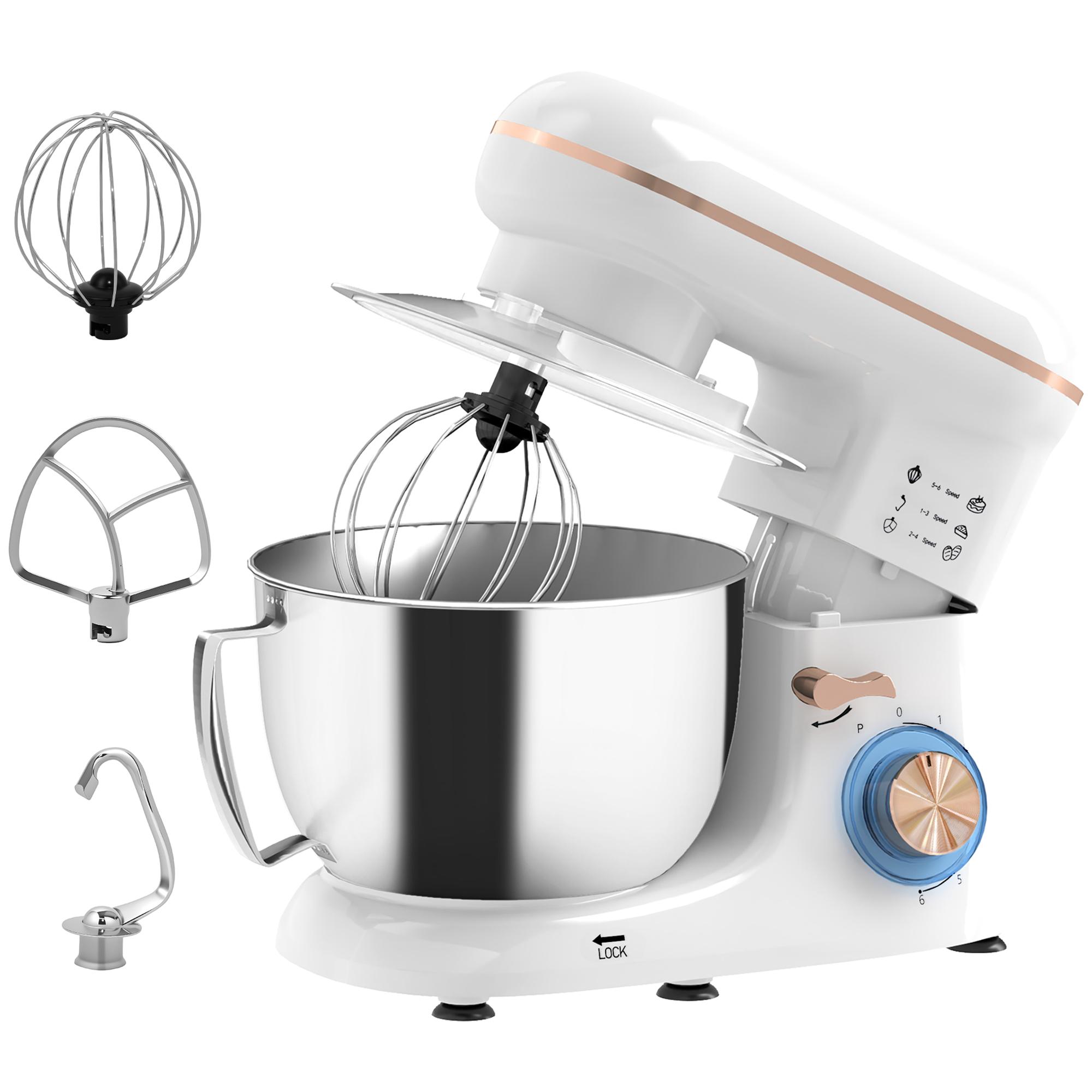 Robot Pâtissier Multifonction 1300W - Blanc Élégant