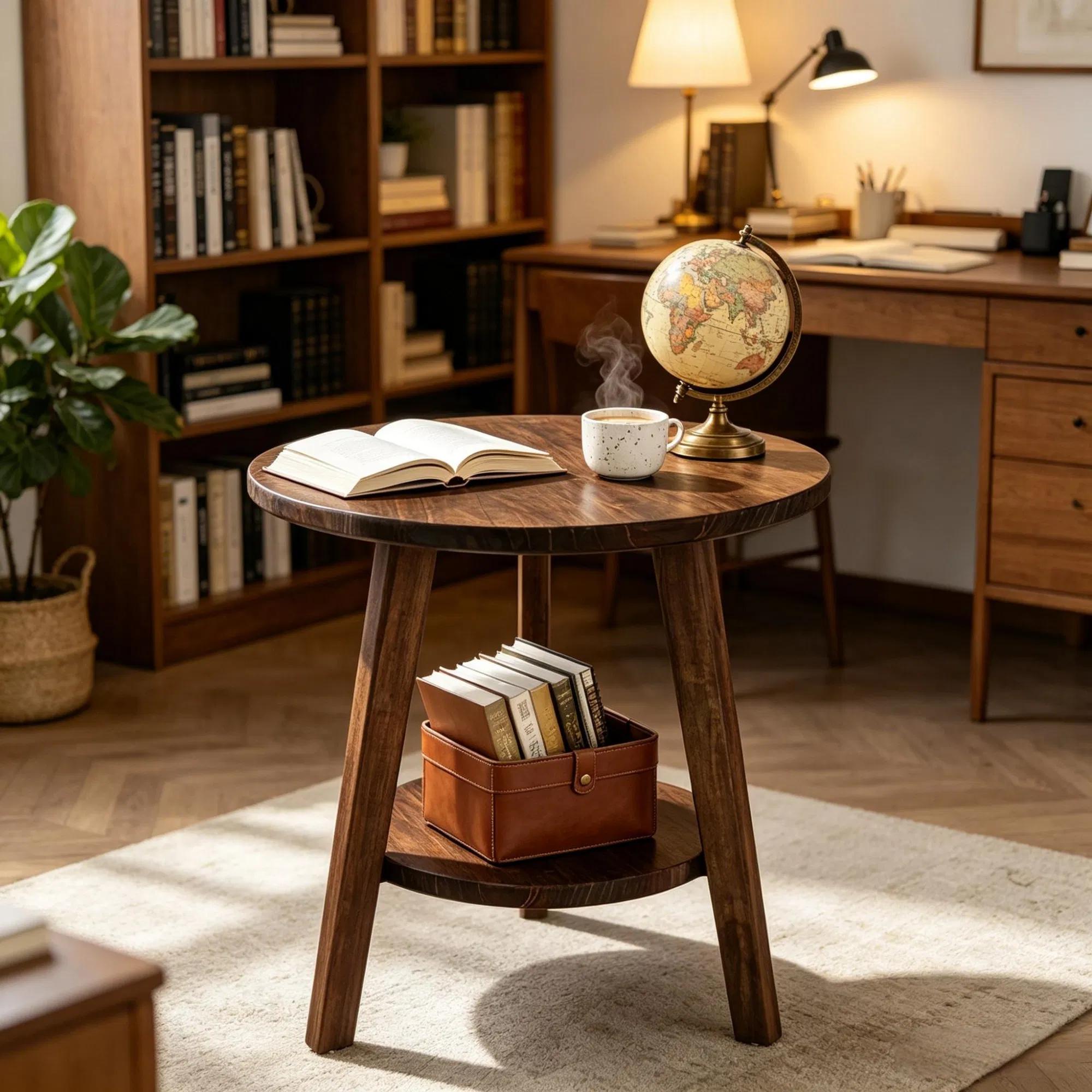 Table de chevet rustique en bois pour chambre