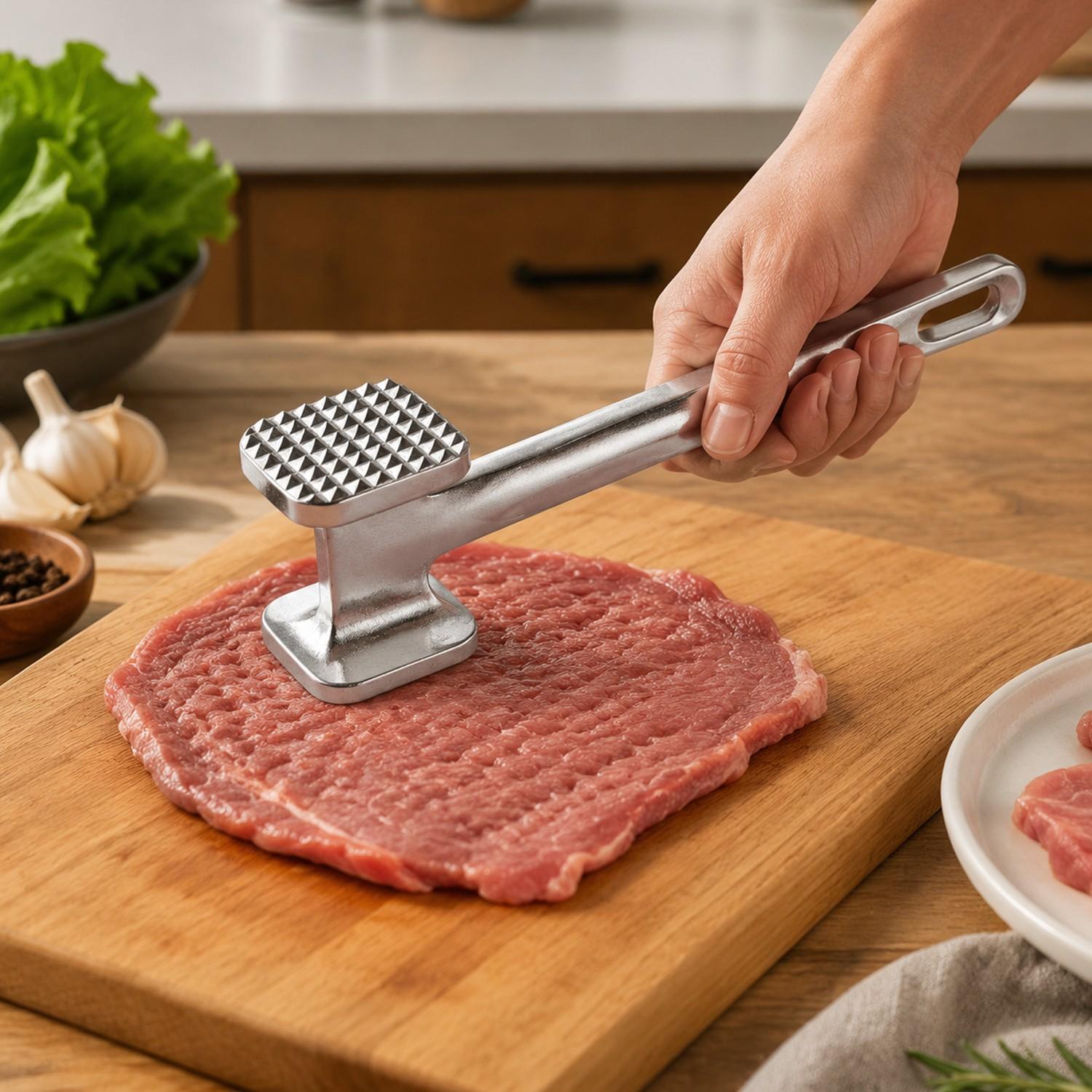 Maillet à viande double face professionnel en alliage d'aluminium