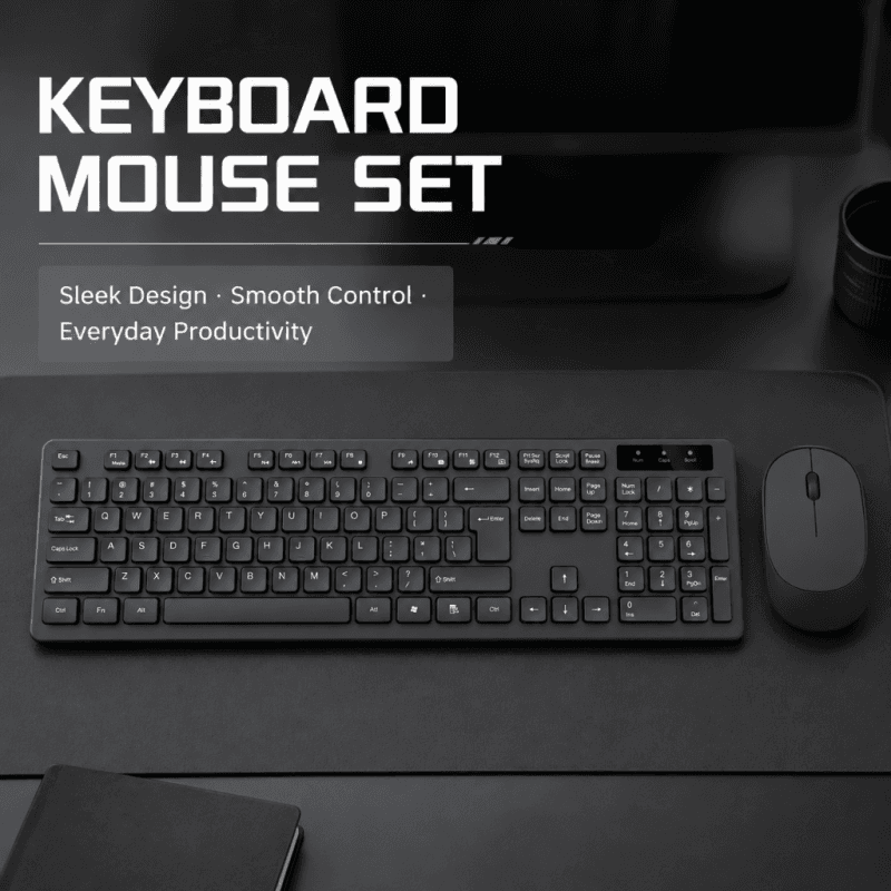 Wireless 2.4G Chocolate Keyboard And Mouse Set For Desktop And Laptop - Waterproof Wireless Keyboard And Mouse Set
