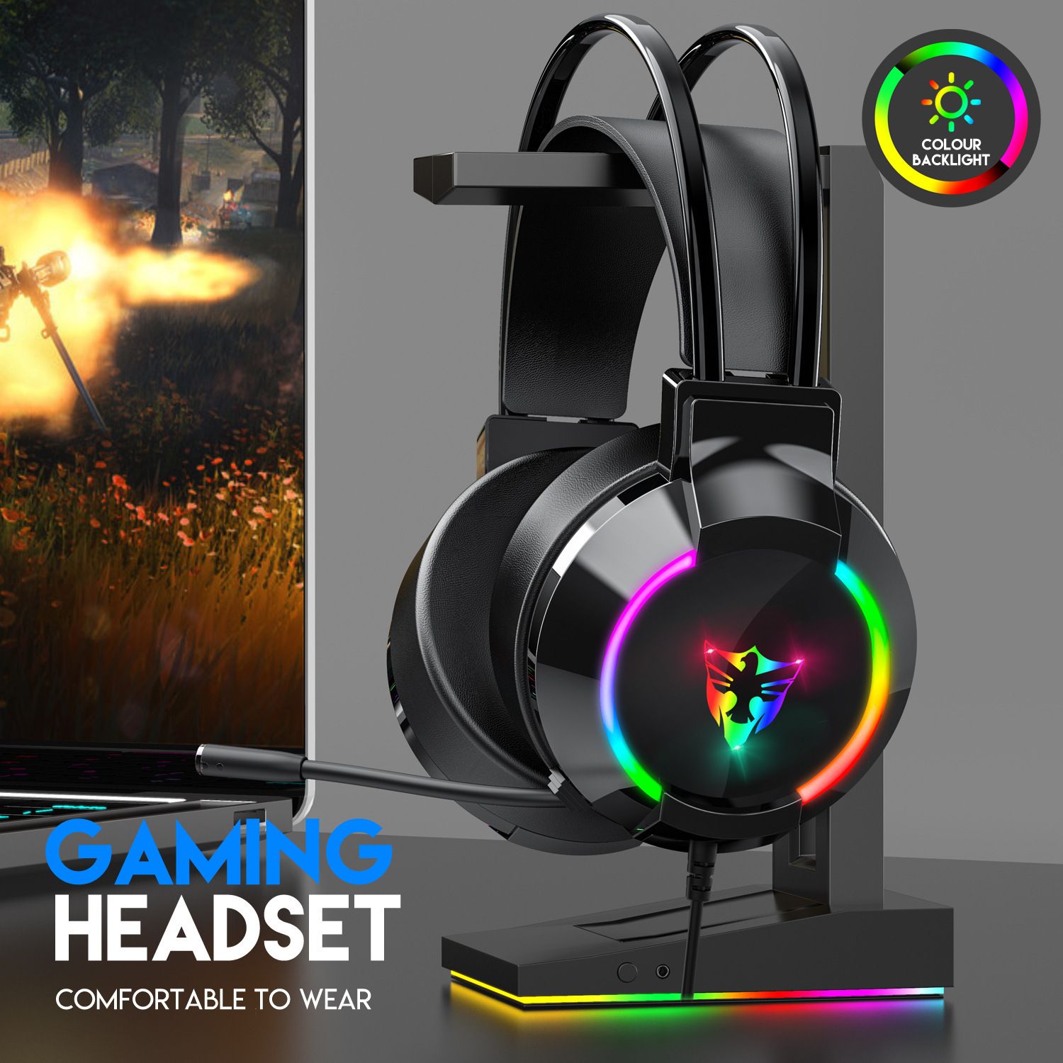 Casque Gaming Filaire pour PC avec Micro Intégré
