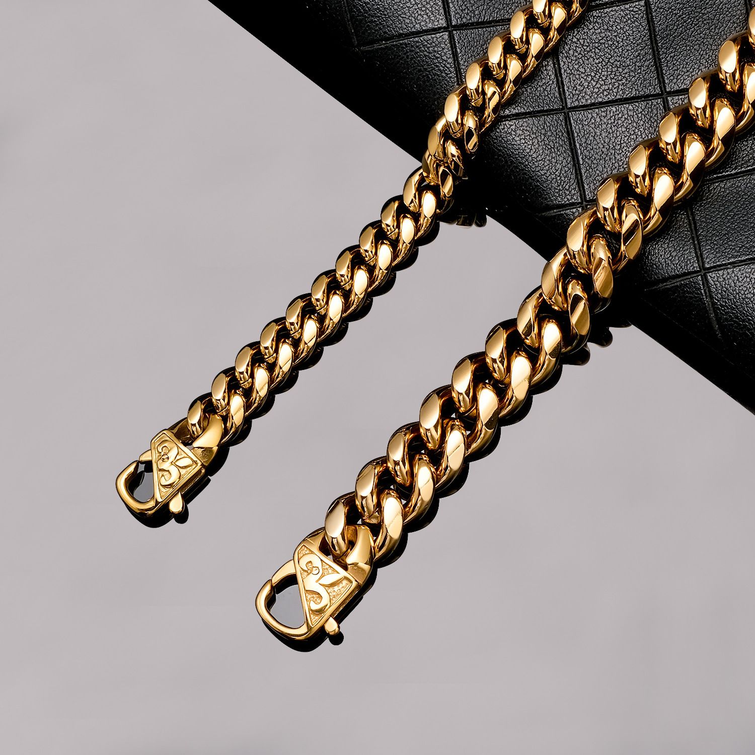 Collier Hip-Hop en Acier Inoxydable et Titane