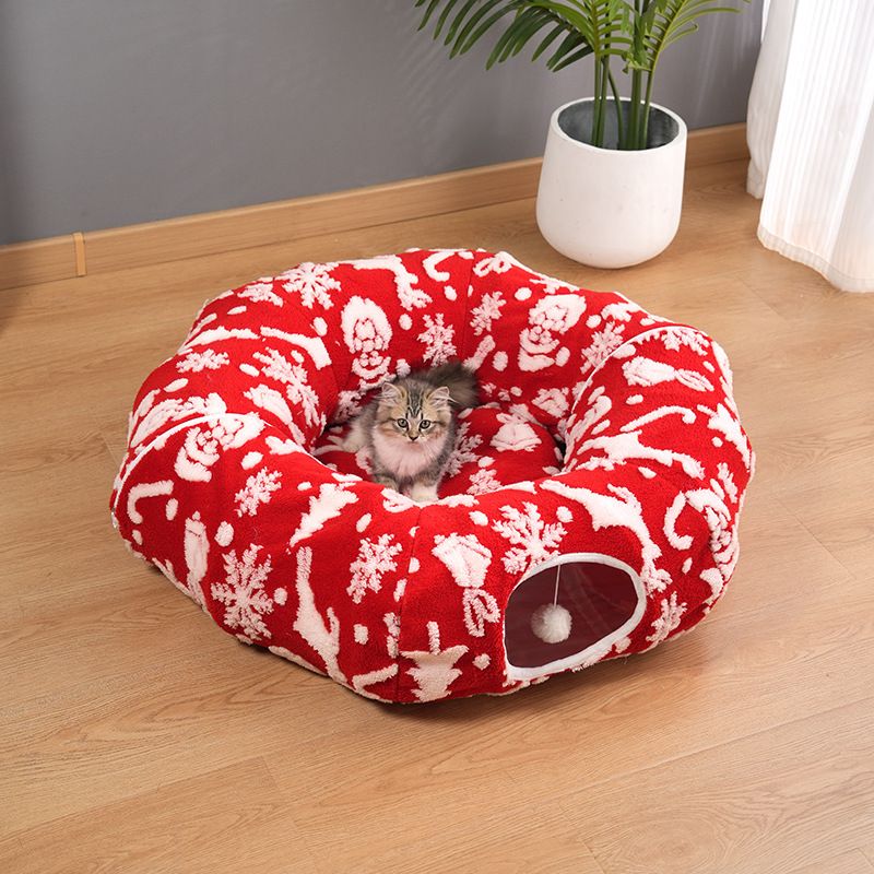 Lit Coussin Rond pour Chat et Petit Chien - Confort Moelleux
