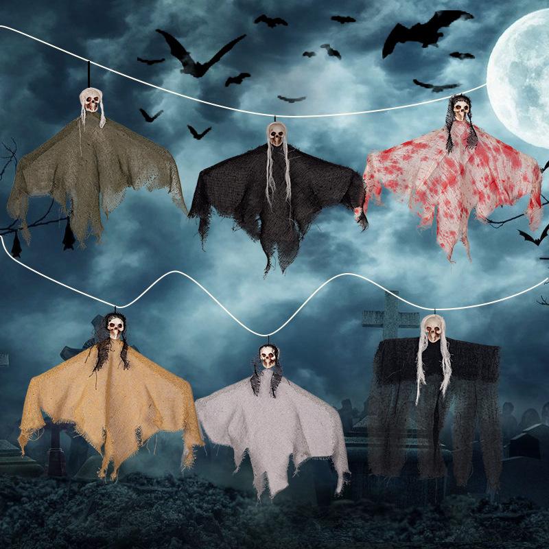 Petits Fantômes Suspendus pour Halloween - Décoration de Fête, Drapeau et Accessoire pour Porche et Extérieur