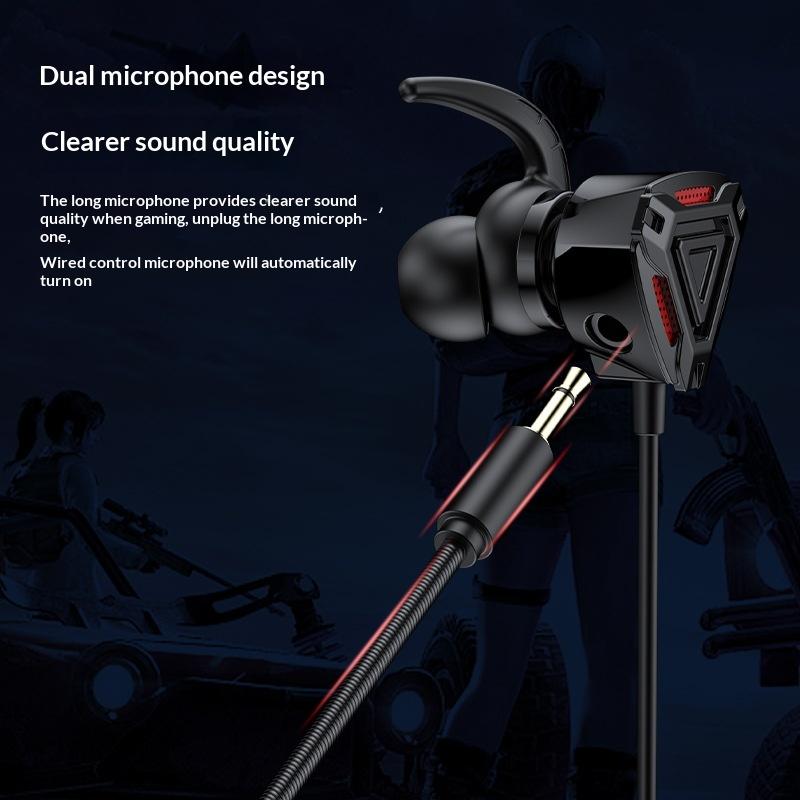 Écouteurs filaires intra-auriculaires de gaming avec microphone