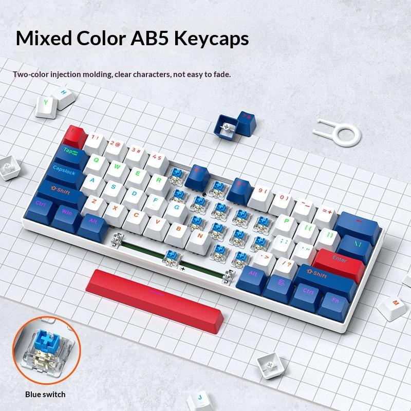 Mechanical Keyboard Tea Switches 61 Keys Detachable Cable