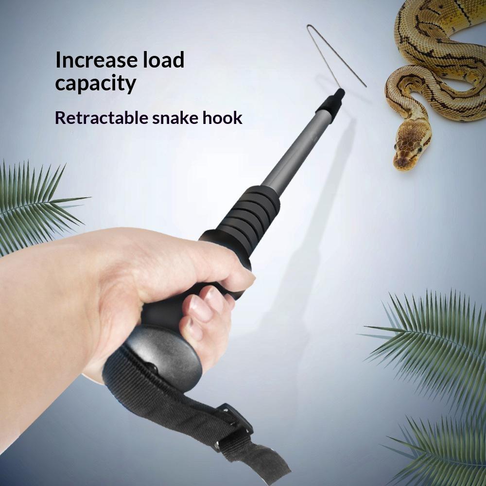 Canne de manipulation télescopique en acier inoxydable pour reptiles