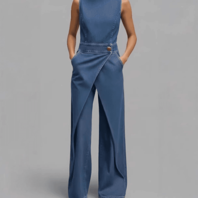 Combinaison pantalon tendance sans manches imprimé vache pour femme